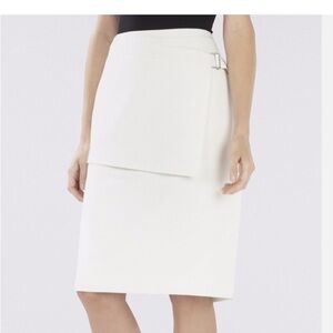 NEW BCBGMAXAZRIA OFF WHITE DAYNA FRONt FLAP lined Skirt size 8
